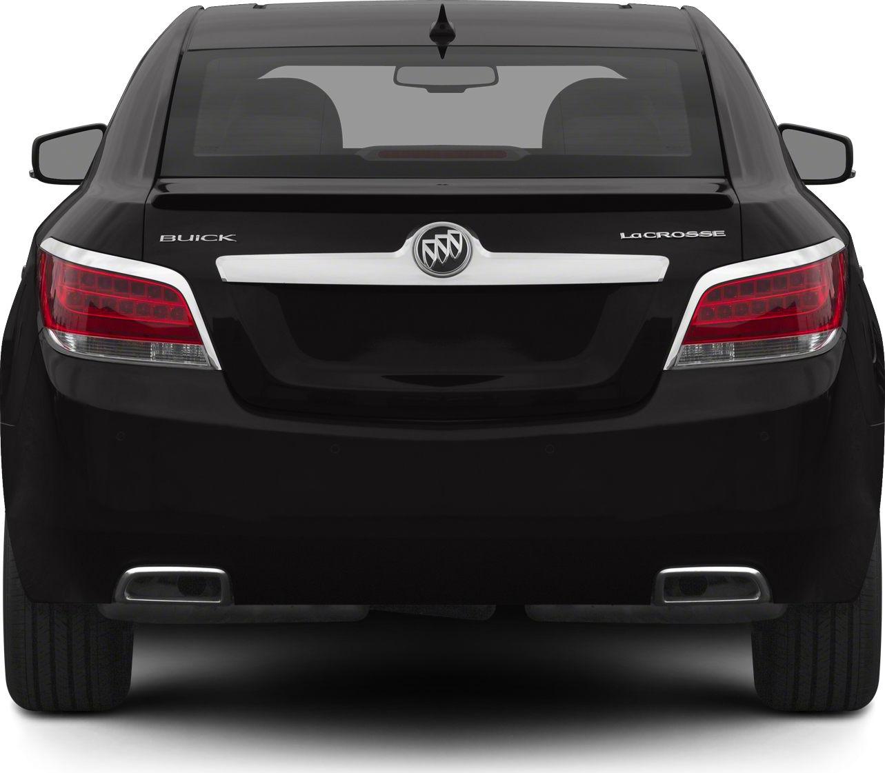 Rear view showing tail lights, dual exhaust outlets, and rear window.
