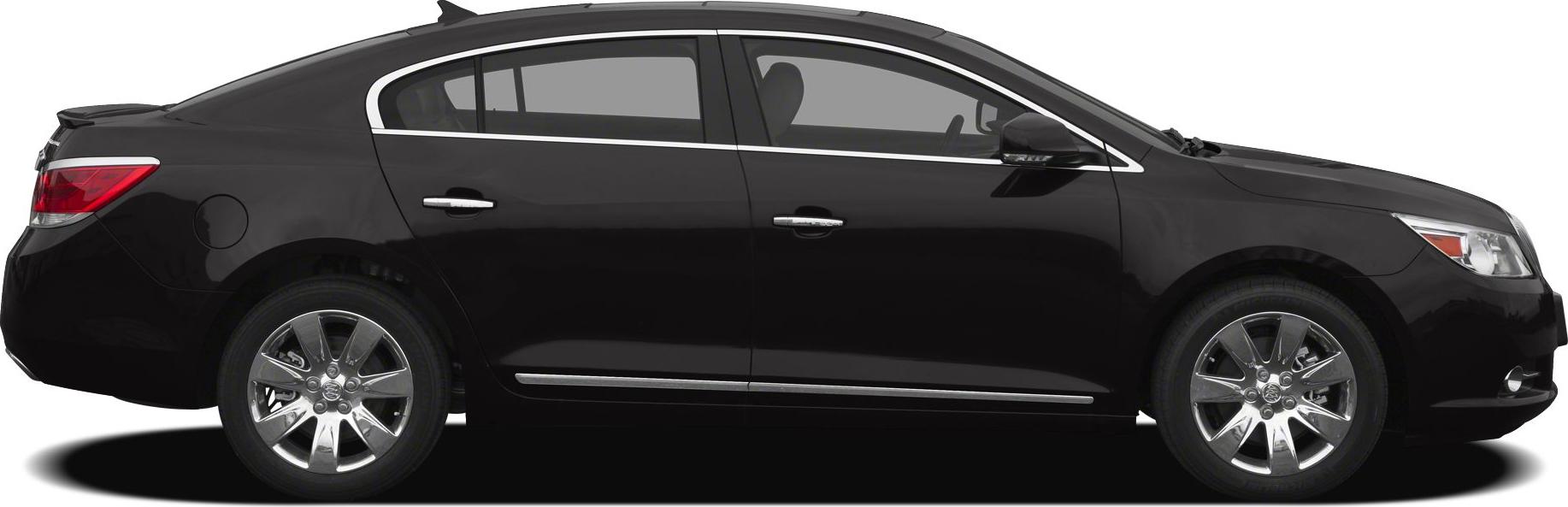 Side profile sedan with chrome trim and alloy wheels