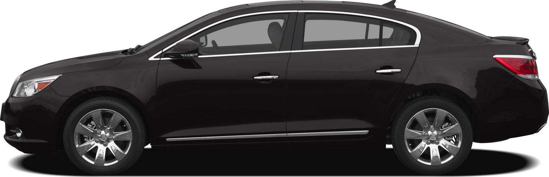 Side profile of sedan with chrome wheels and trim