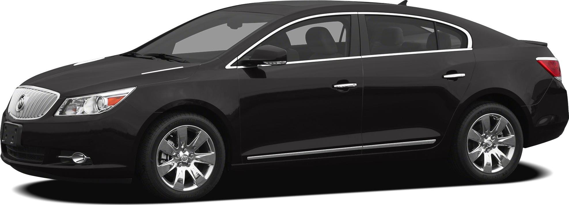 Side profile view of black sedan with chrome wheels and trim