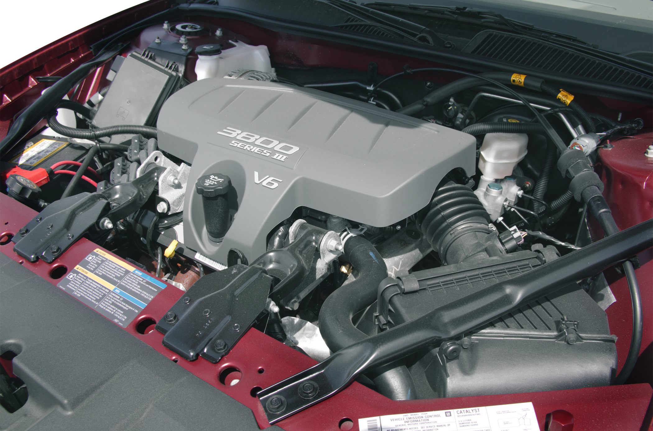 3800 Series III V6 engine under a car's hood
