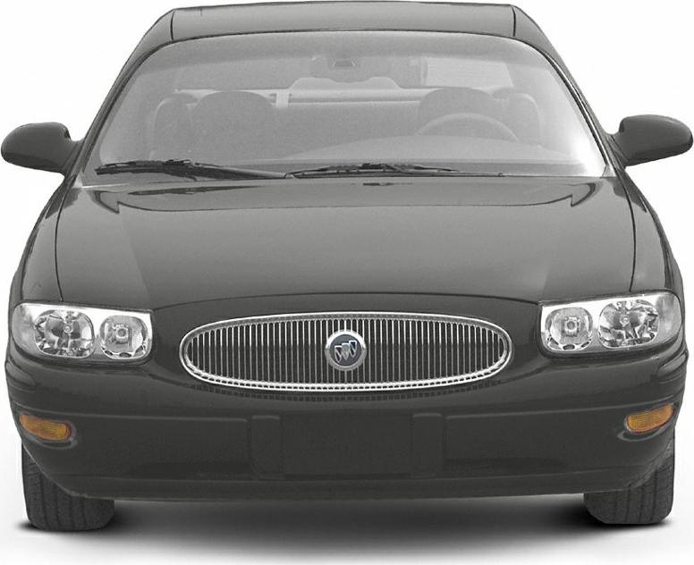 Front view showing vertical grille and dual headlights