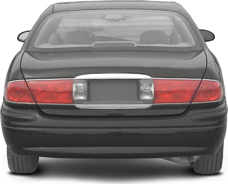 Rear view with tail lights and license plate frame