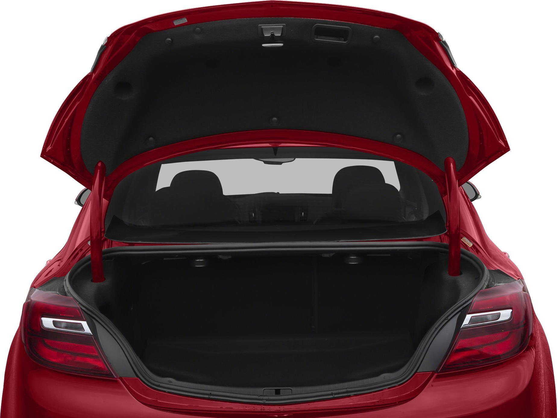 Open car trunk with spacious cargo area and visible rear seats