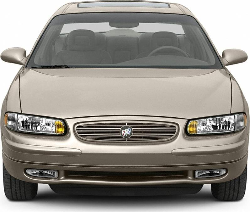 Front view of classic sedan with grille and headlight design