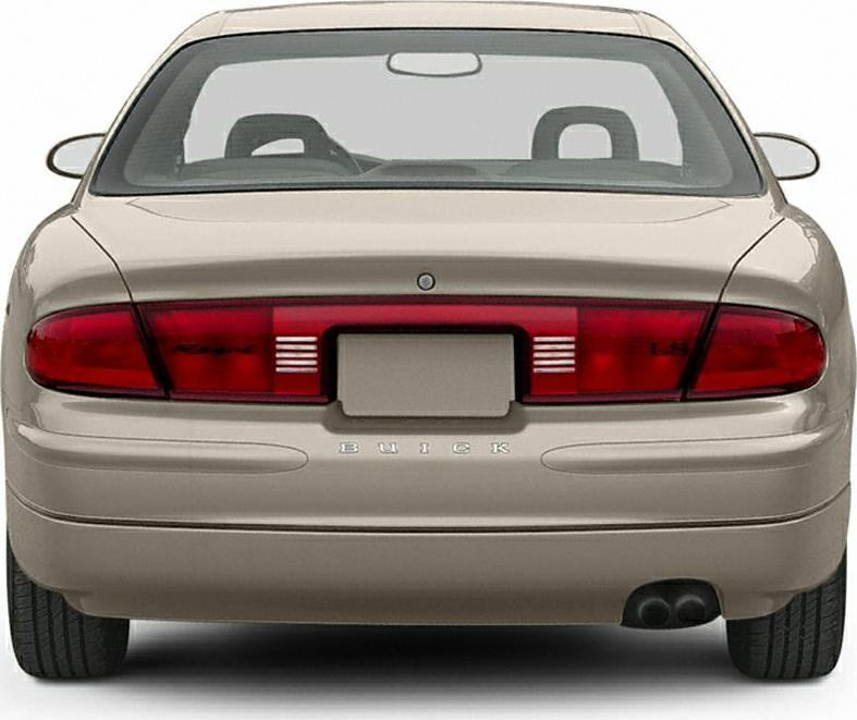 Rear view with integrated taillights and license plate on sedan
