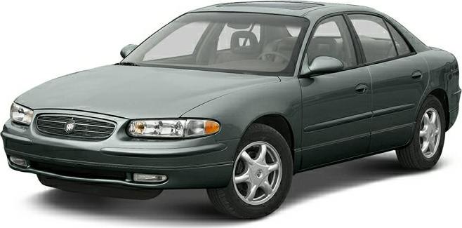 Front three-quarter view of a mid-size sedan with alloy wheels and classic styling