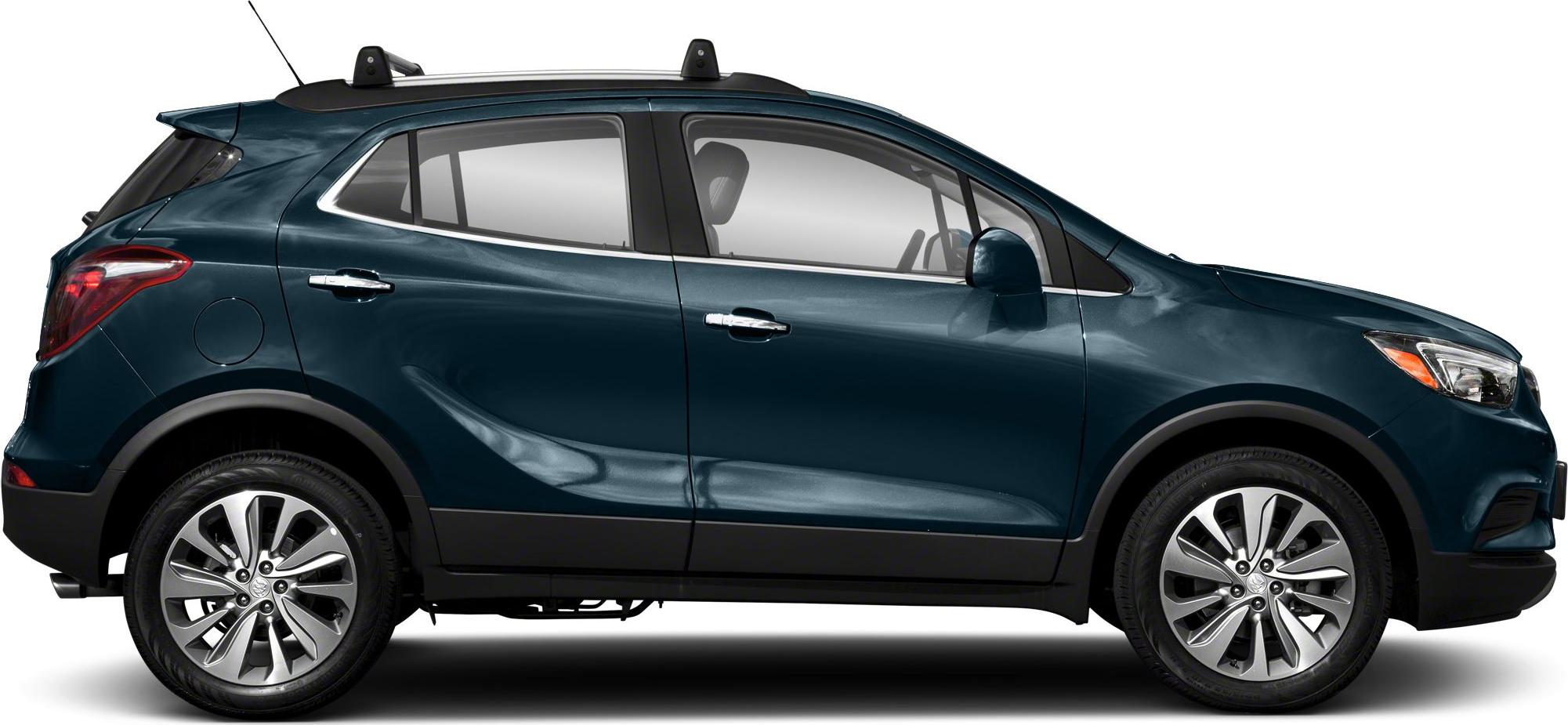 Side view of compact SUV with alloy wheels and roof rack