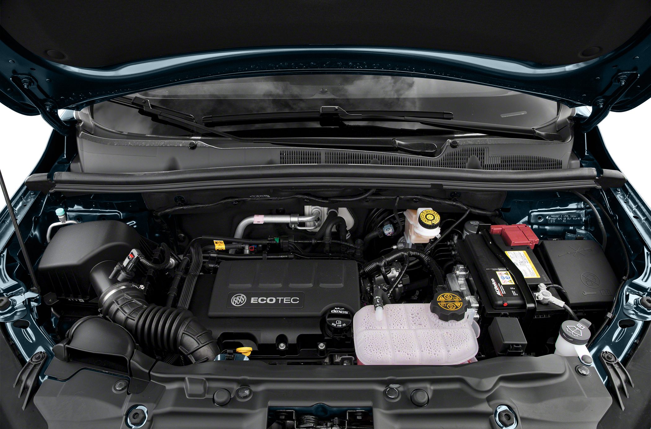 Engine bay featuring Ecotec engine and fluid reservoirs