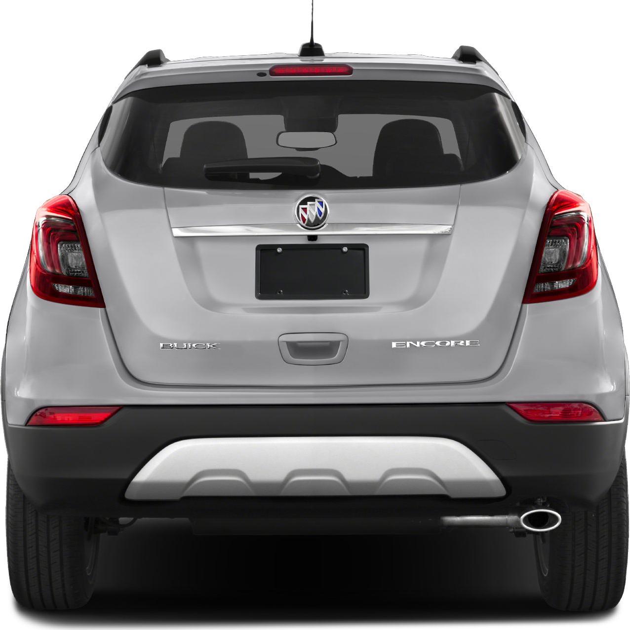 Rear view with tail lights, rear emblem, and exhaust pipe of a compact SUV