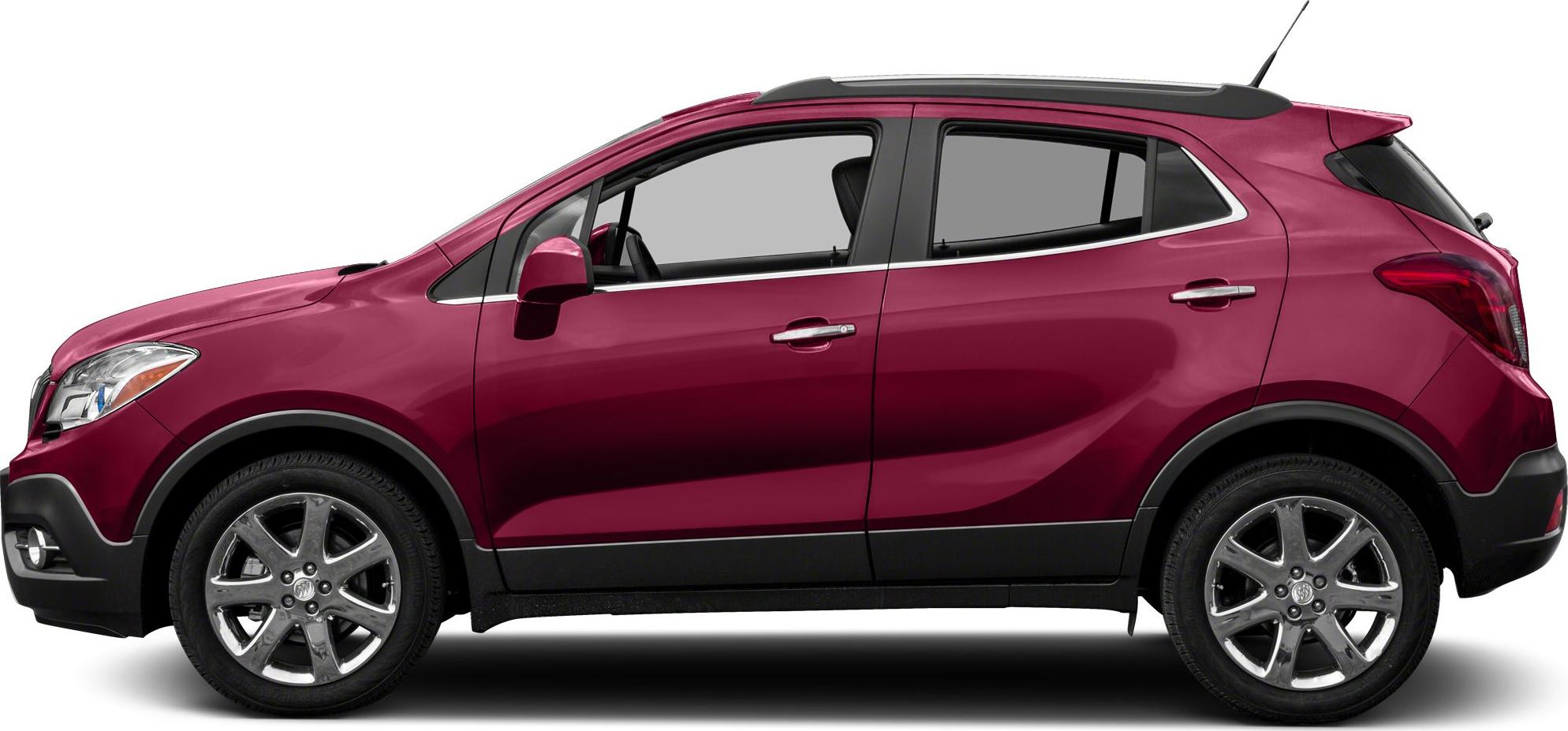 Side profile of a compact SUV with chrome trim and roof rails