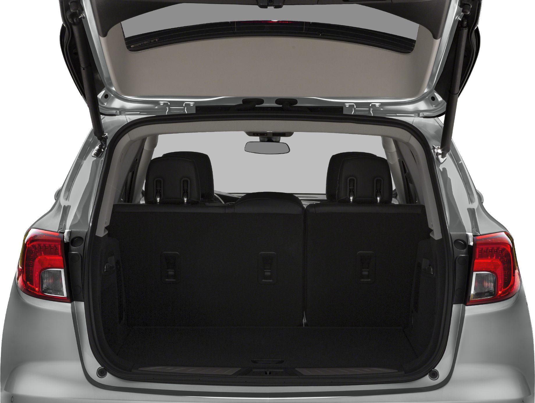 Open rear hatch showing spacious cargo area and rear seats