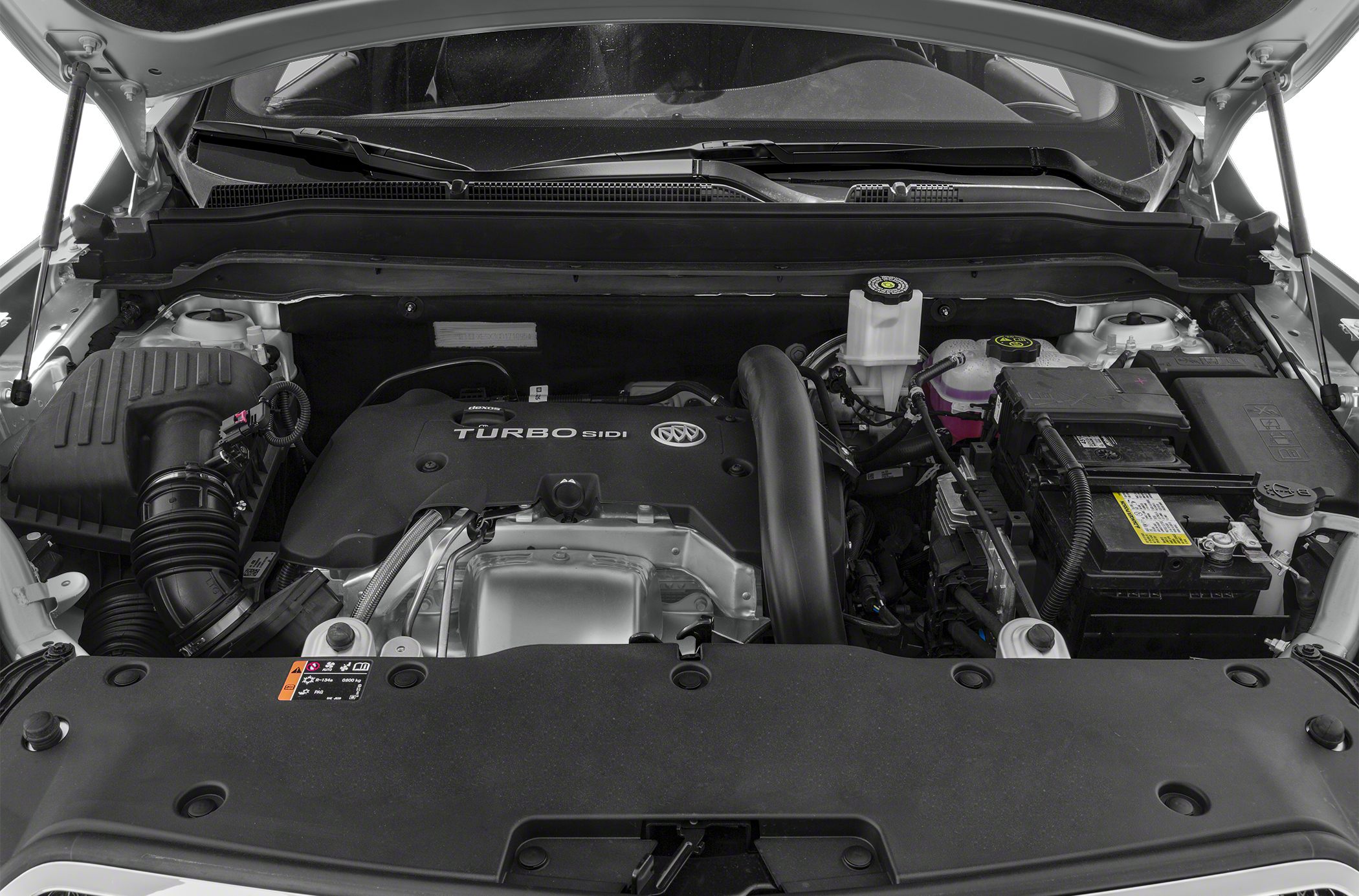 Turbocharged SIDI engine with visible engine bay components