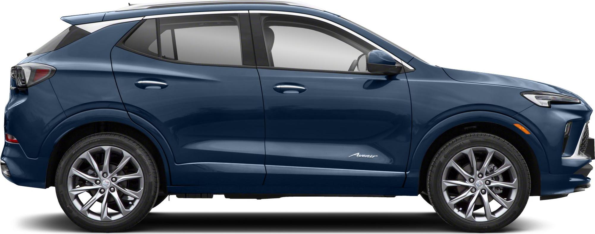 Side profile of a compact SUV with alloy wheels and two visible doors