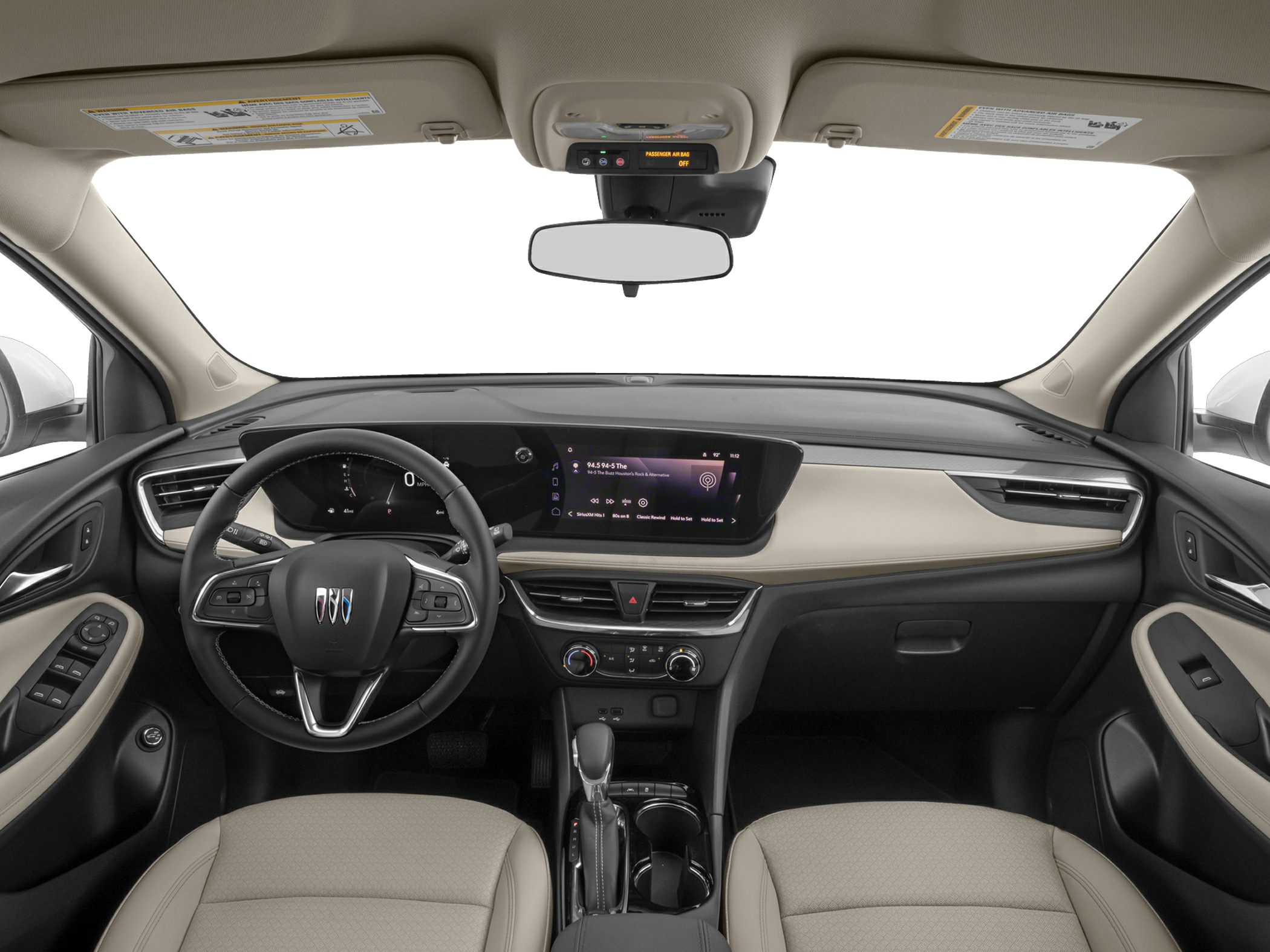 Modern dashboard and steering wheel with digital display