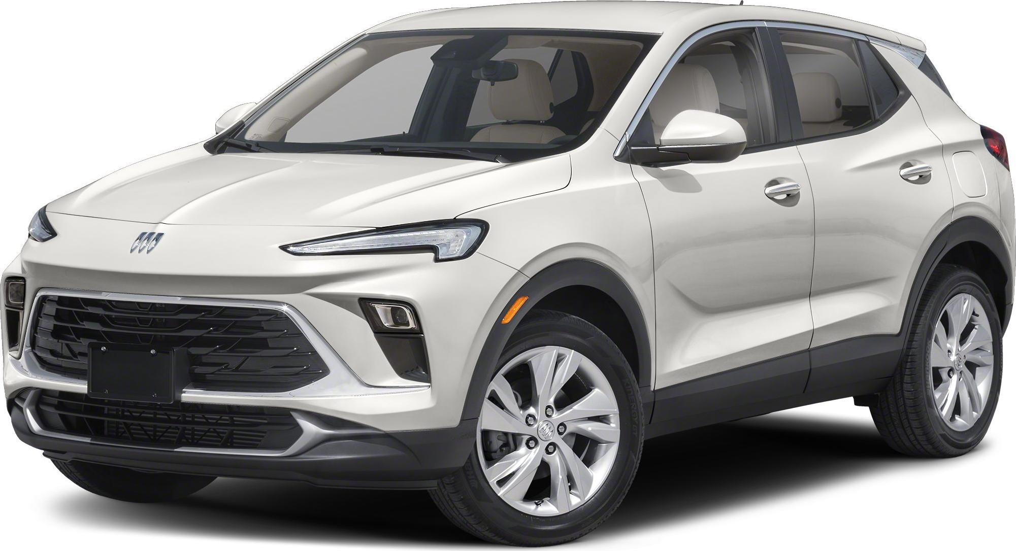 Front angle view of small SUV with sleek headlights and prominent grille