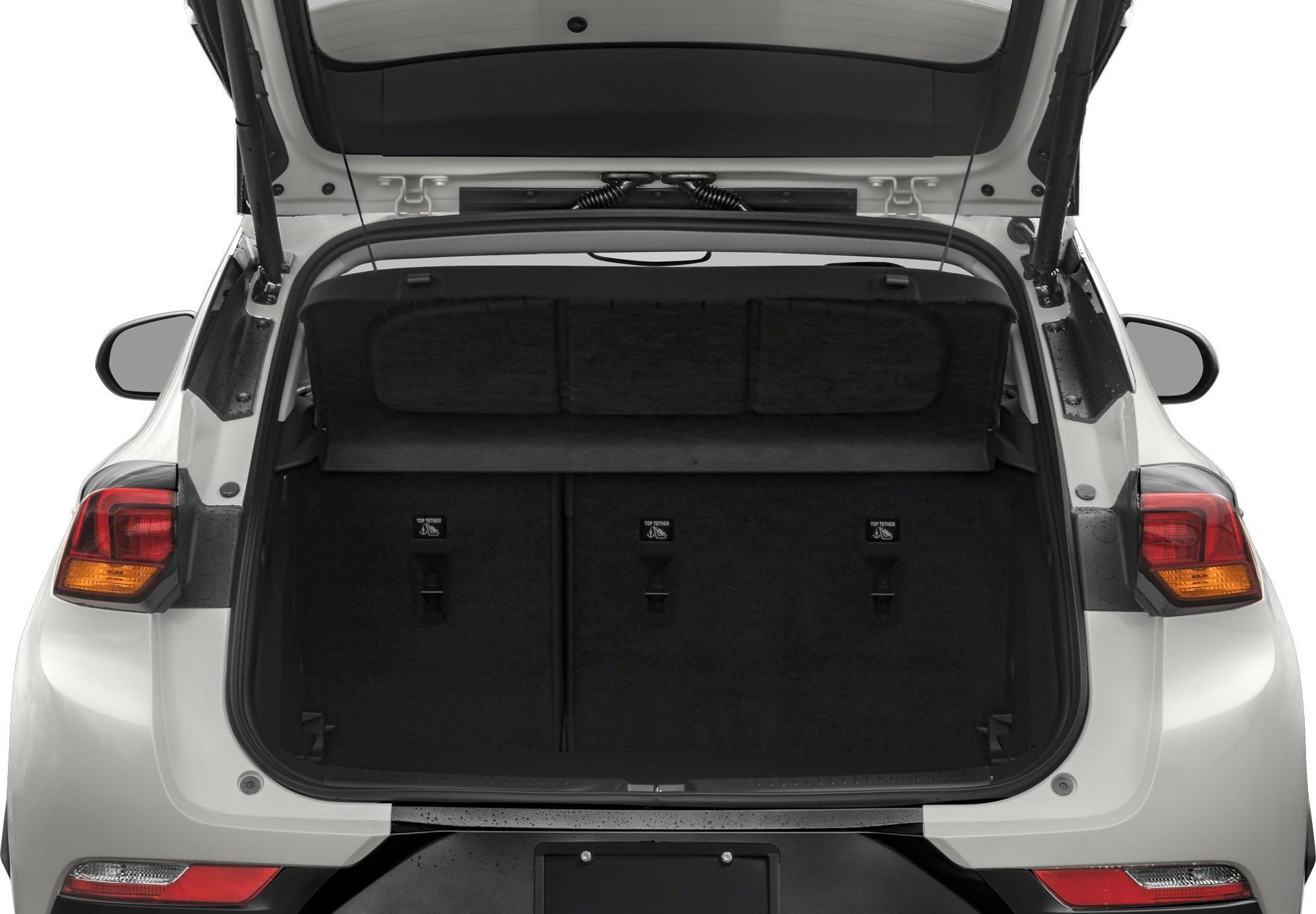 Open rear cargo area with folded rear seats and spacious storage.