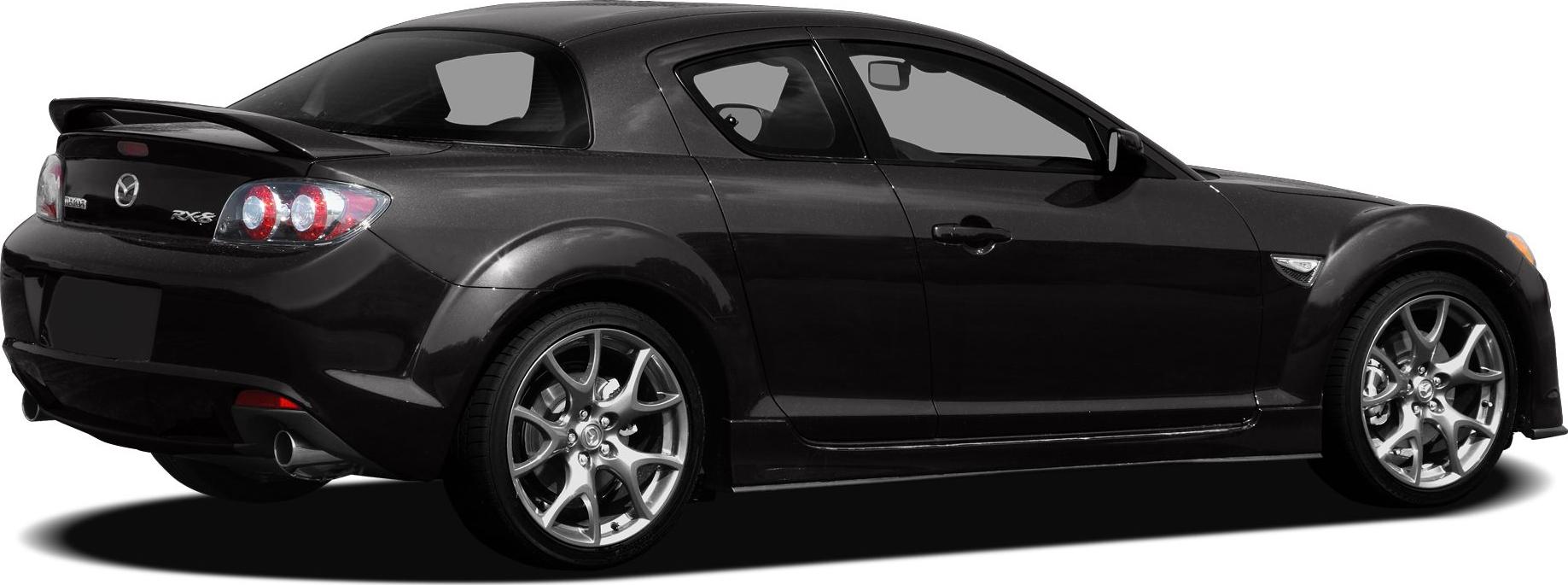Rear-side view of sporty car with rear spoiler and alloy wheels