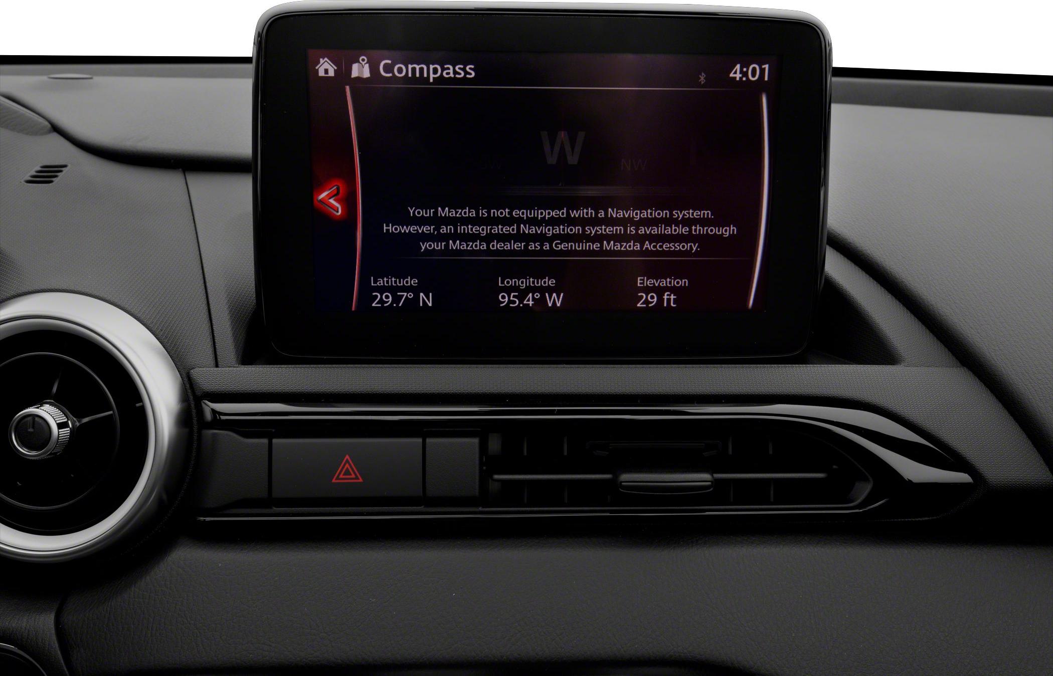 Digital dashboard screen showing compass and navigation info