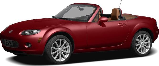 Red two-seater convertible roadster with alloy wheels