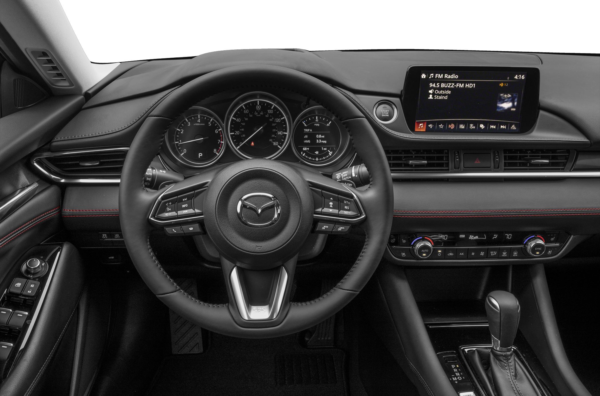Multifunction steering wheel and digital instrument cluster.