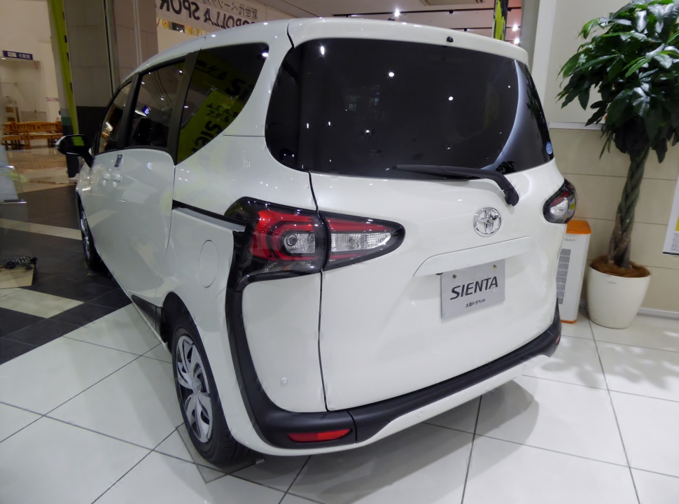 Modern rear design and tail lights on a compact minivan