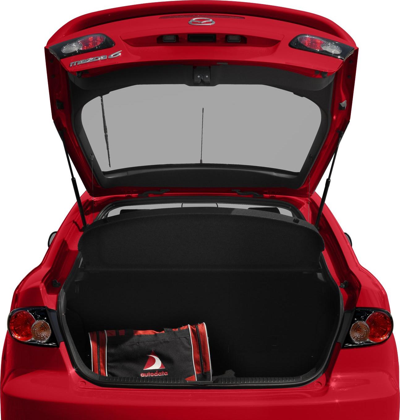 Open rear hatch trunk showing cargo space and liftgate design.