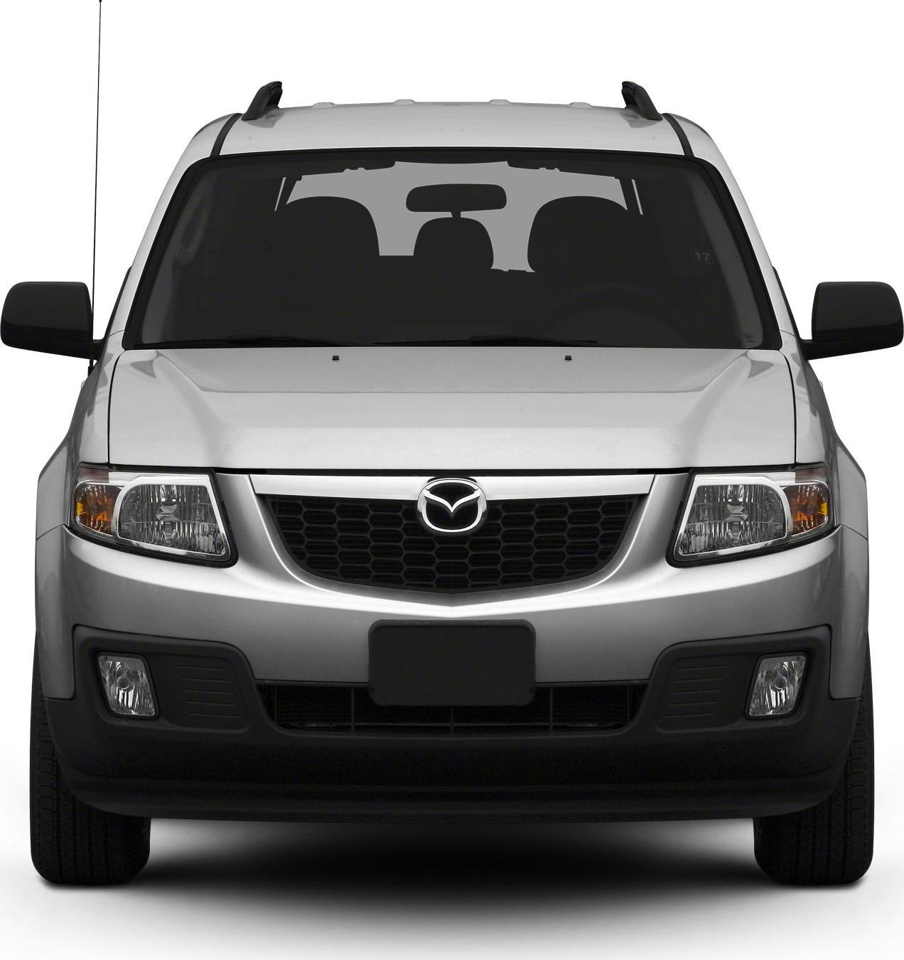 Front view with grille, headlights, and roof rails