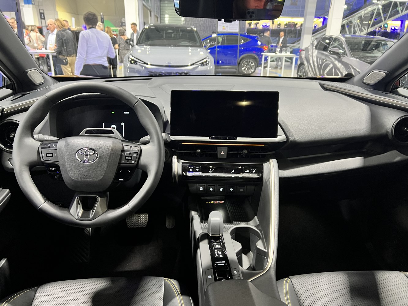 Interior with digital dashboard and large touchscreen display