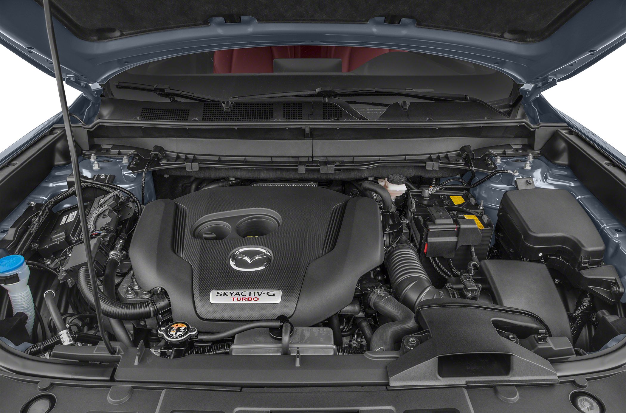 Engine bay with Skyactiv-G Turbo engine cover and components