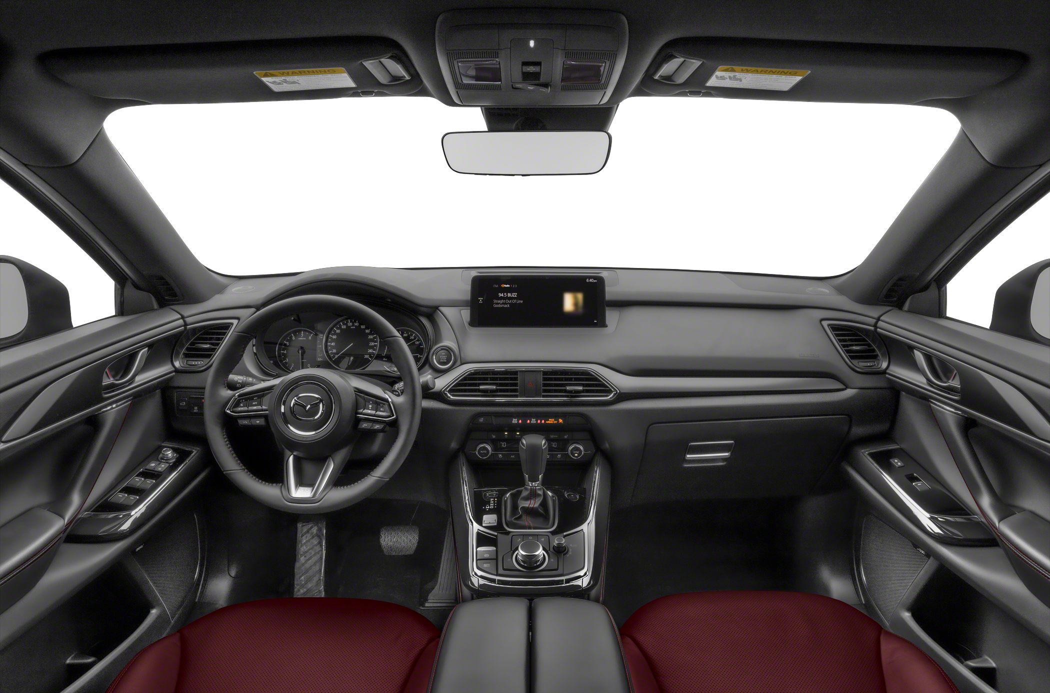 Modern SUV interior with digital dashboard and multifunction steering wheel