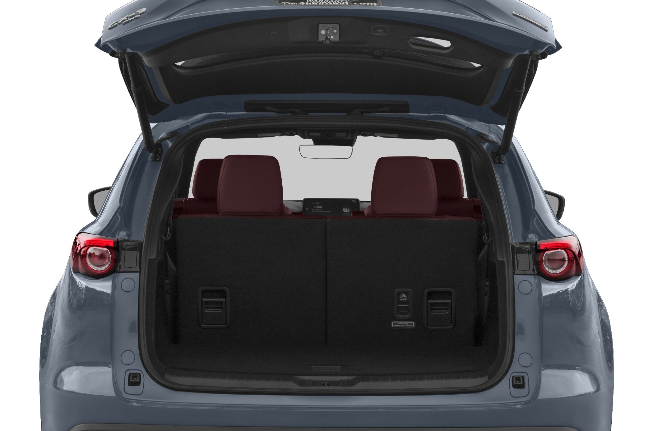 Open rear cargo space with visible third-row headrests