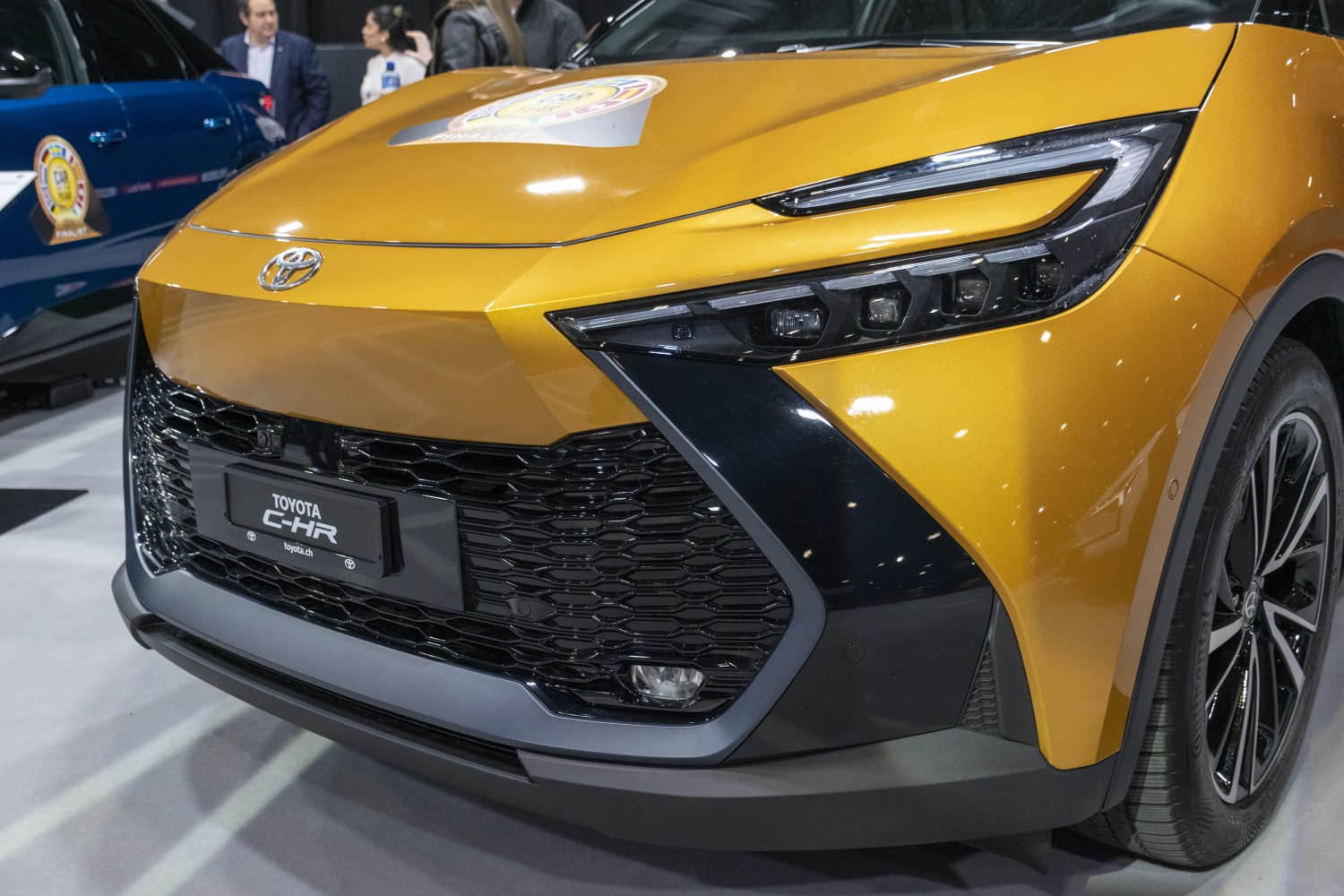 Front grille and sleek LED headlights close-up
