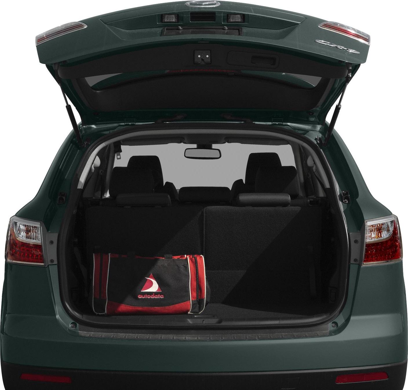 Open rear trunk with visible spacious cargo area and foldable seats.