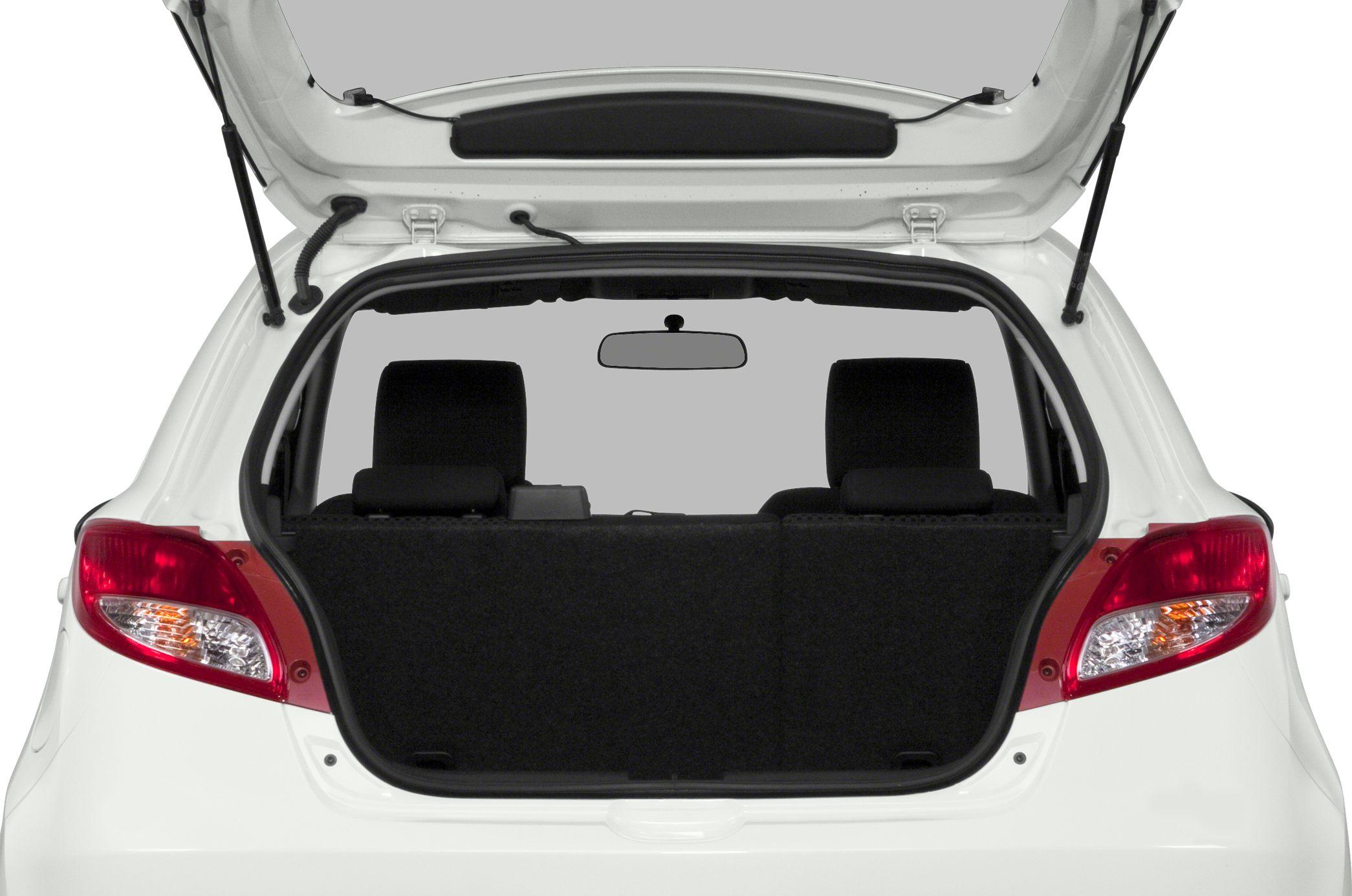 Open hatchback trunk with rear seats and tail lights visible