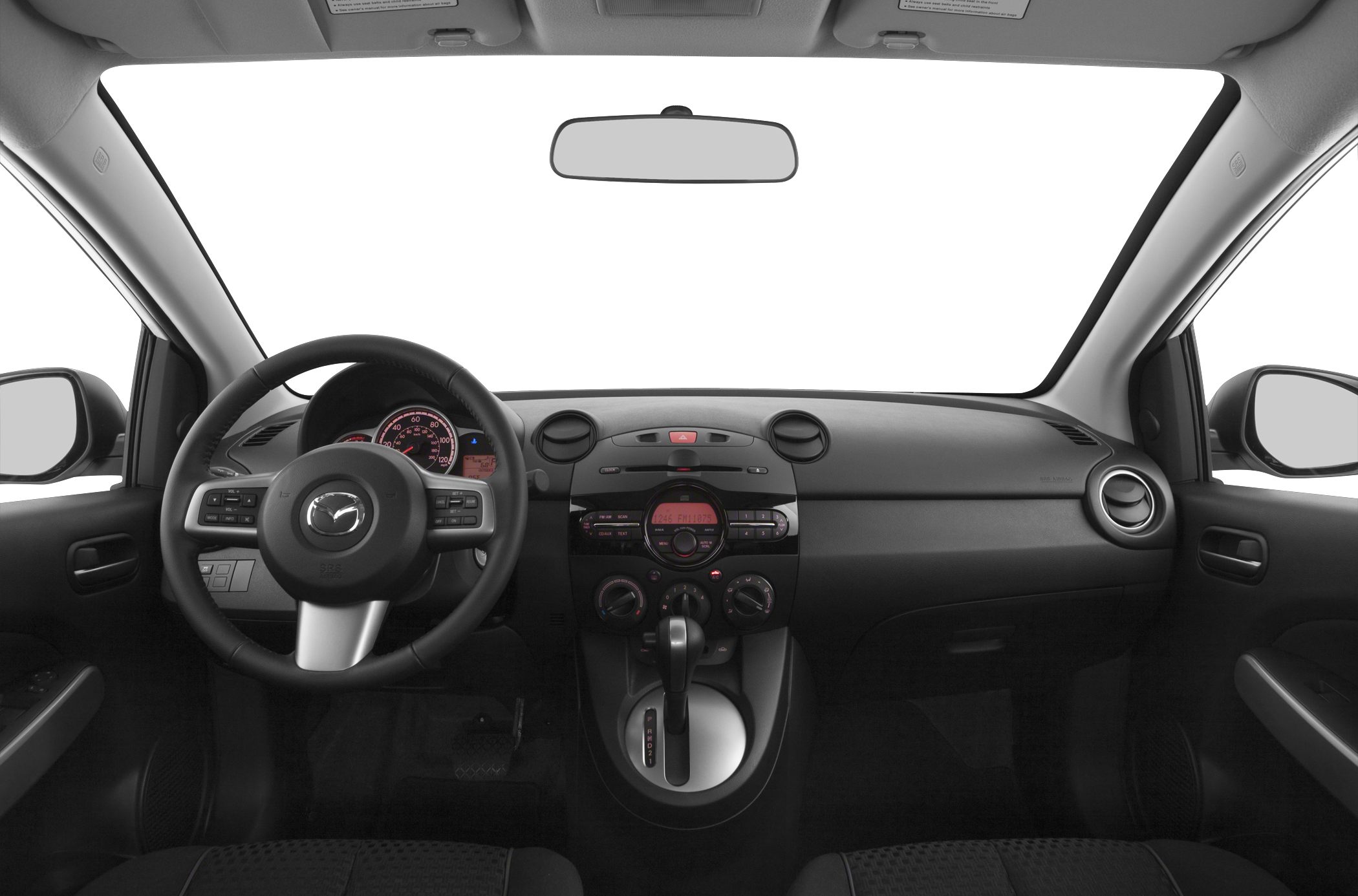 Steering wheel, dashboard, center console, and gear shift lever