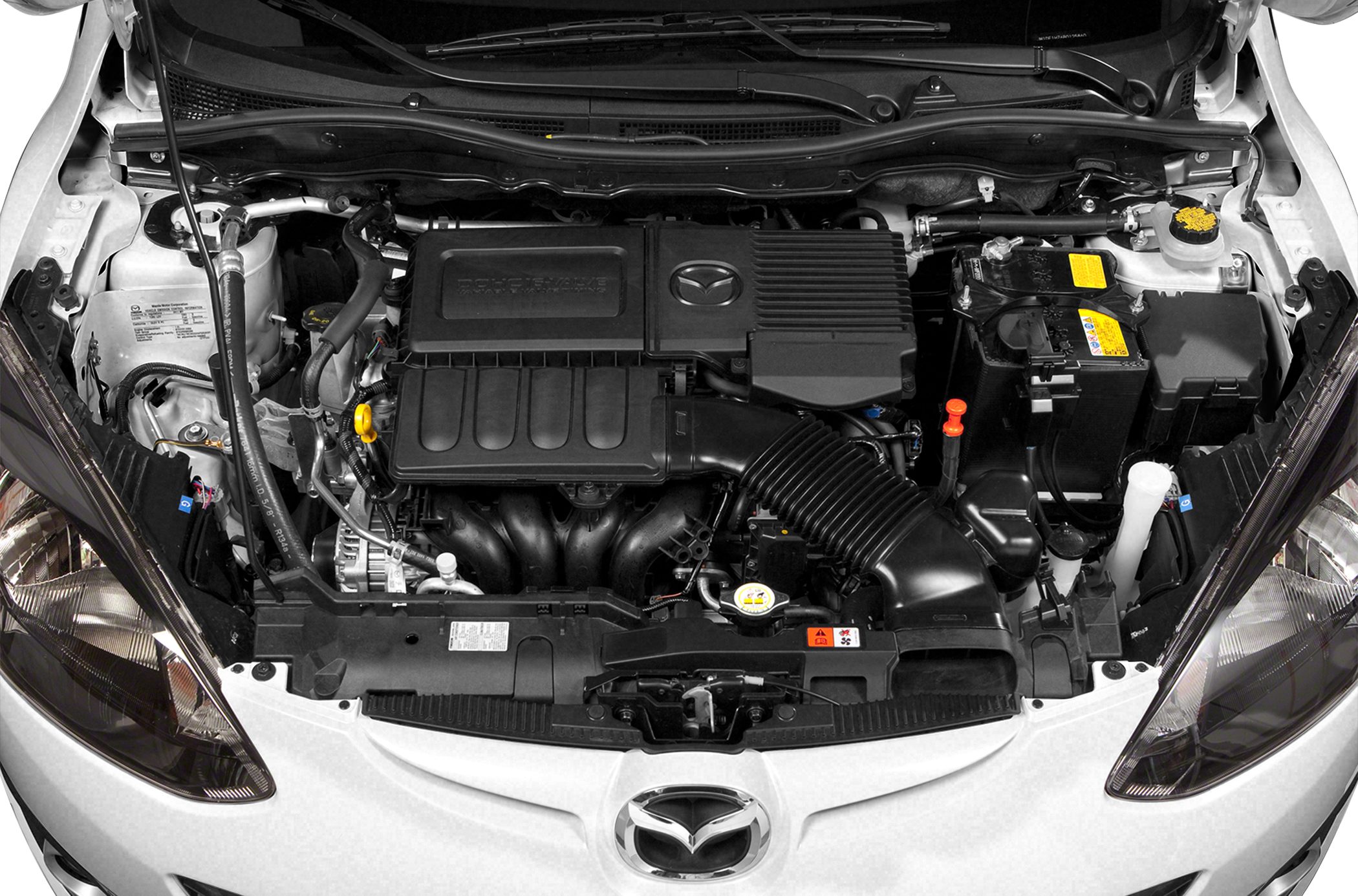 Compact engine bay with air intake and battery components
