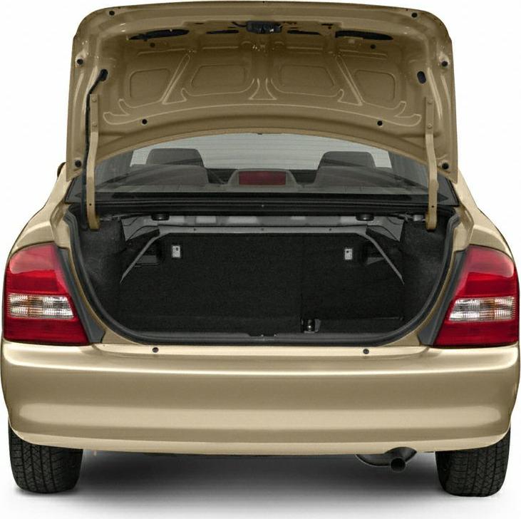Rear view with open trunk and visible cargo space