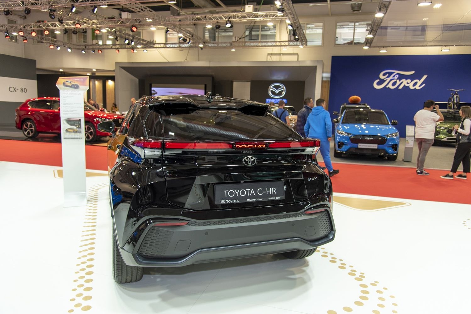 Rear view of a modern compact SUV with sleek taillights and sporty bumper