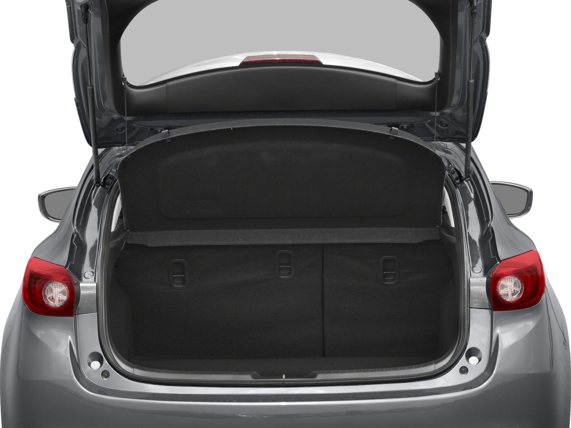 Open trunk and rear seatbacks of a hatchback