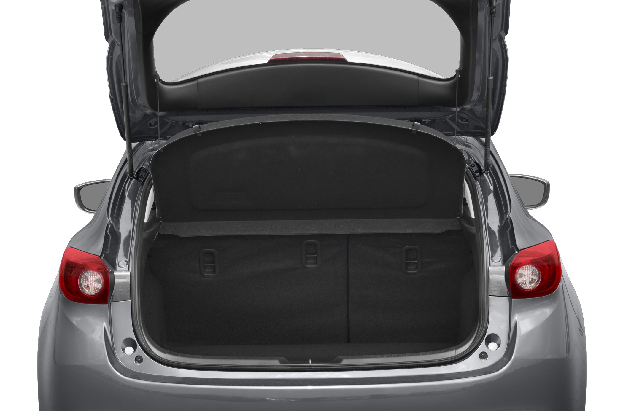 Open hatchback trunk showing cargo space and rear lights