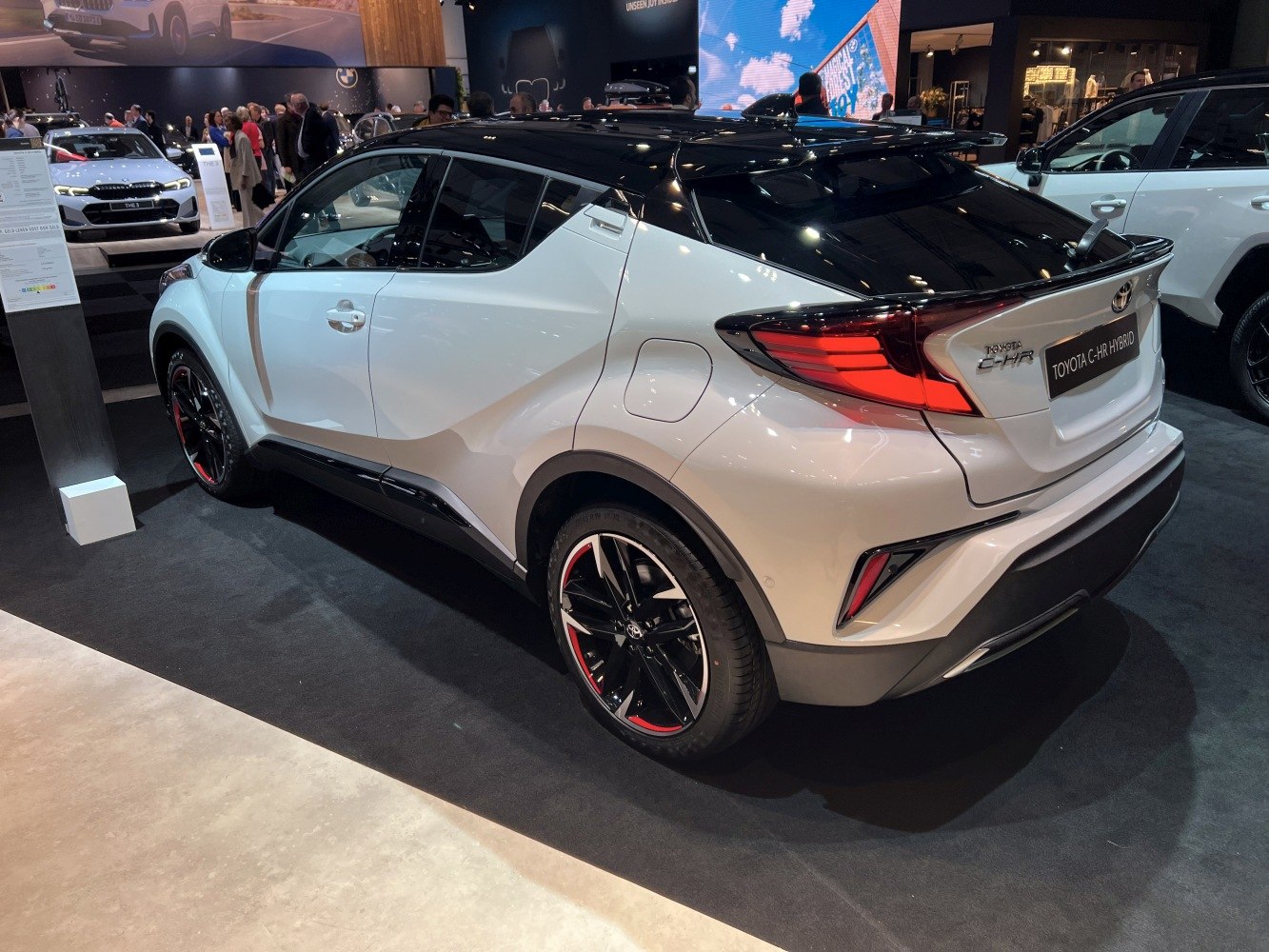 Rear design and sporty black alloy wheels of a modern compact SUV