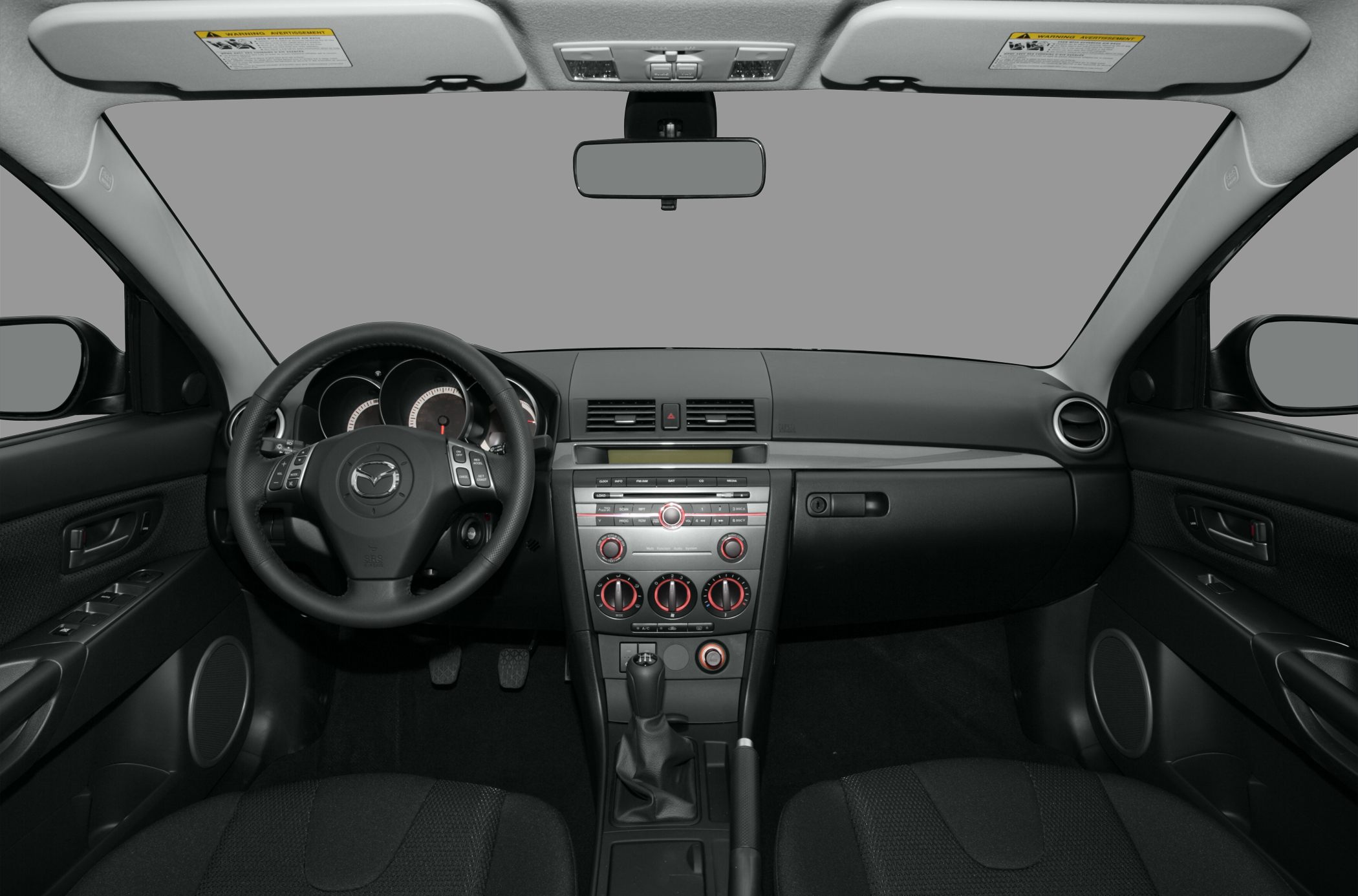 Dashboard and steering wheel with manual gear stick
