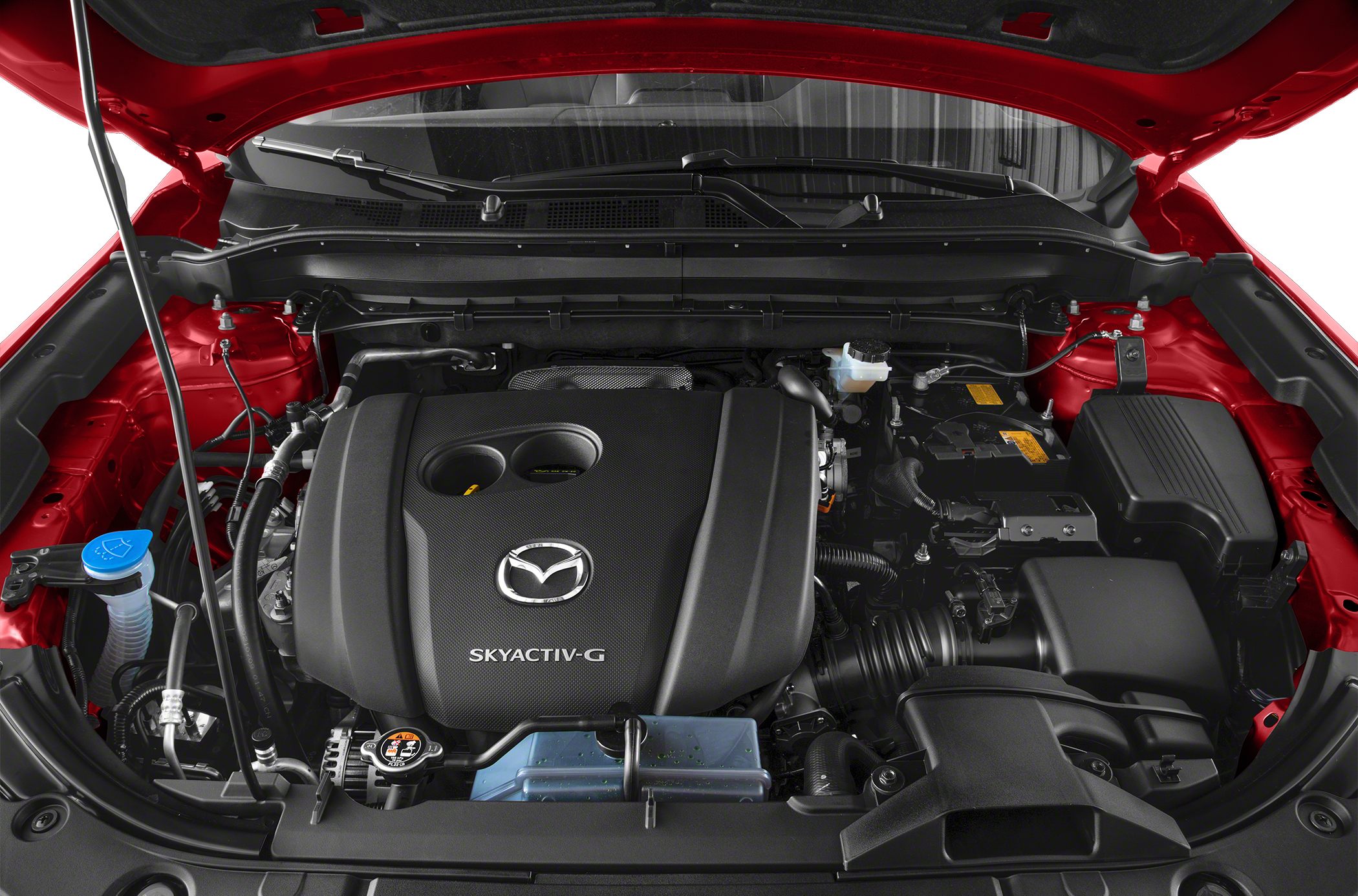 Engine bay with SKYACTIV-G engine cover and detailed layout