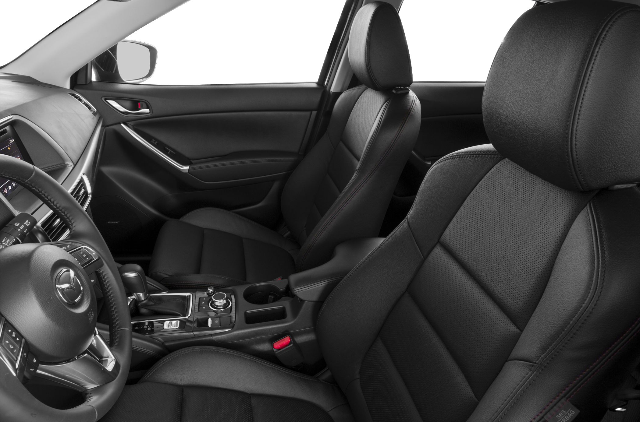 Black leather seats and ergonomic interior with advanced control panel