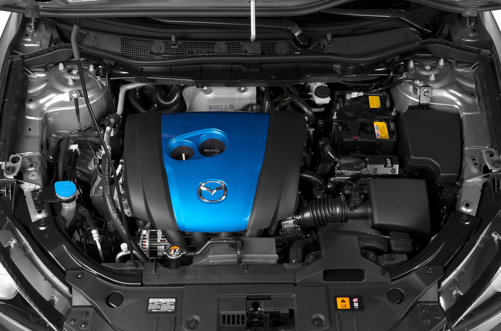 Engine bay and components with Mazda engine cover