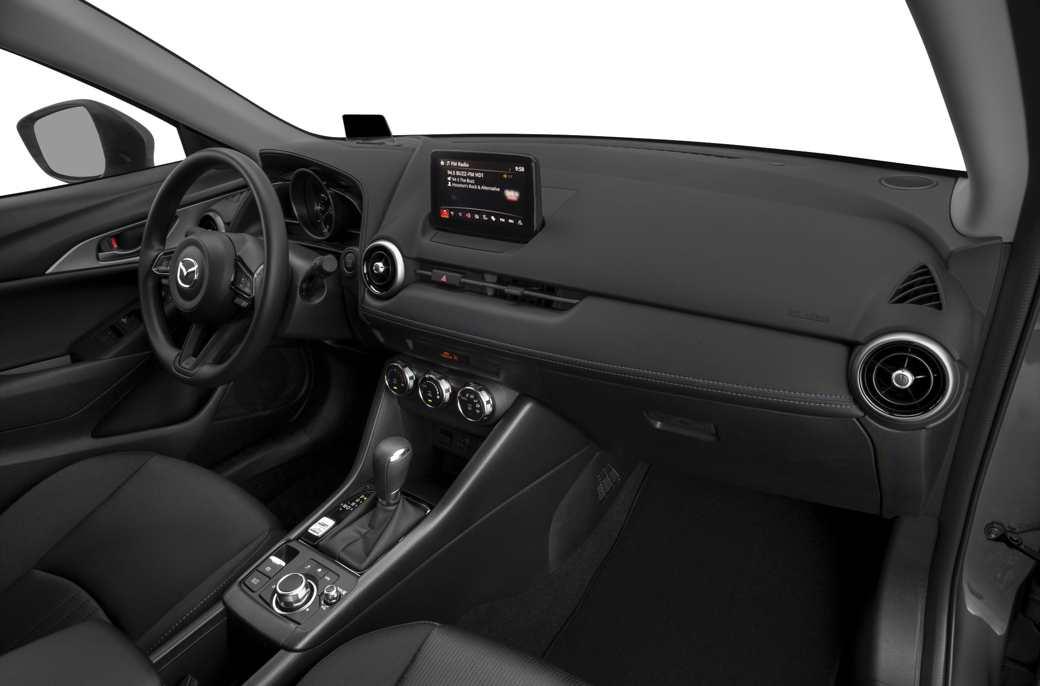Modern interior dashboard with infotainment and climate controls