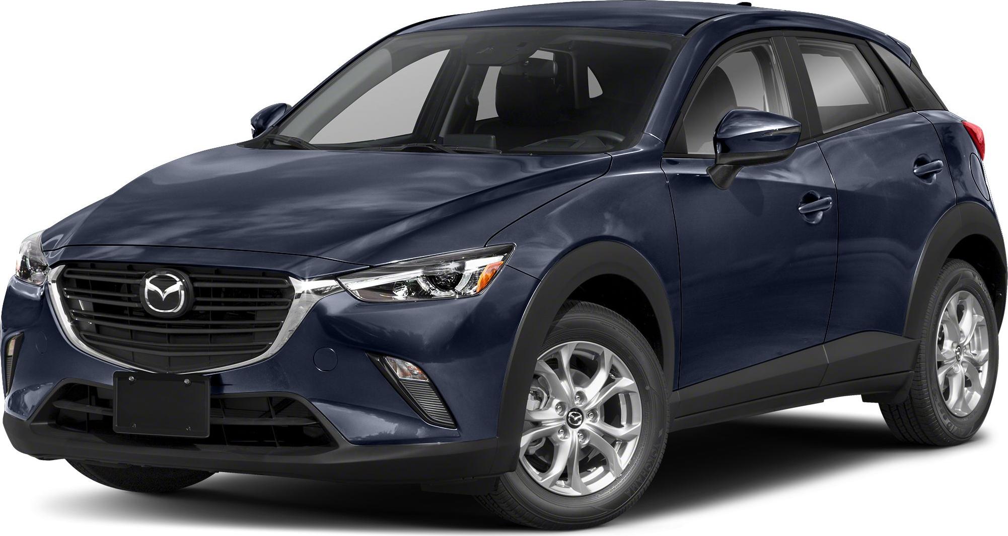 Front and side view of a compact SUV with sleek headlights and prominent grille