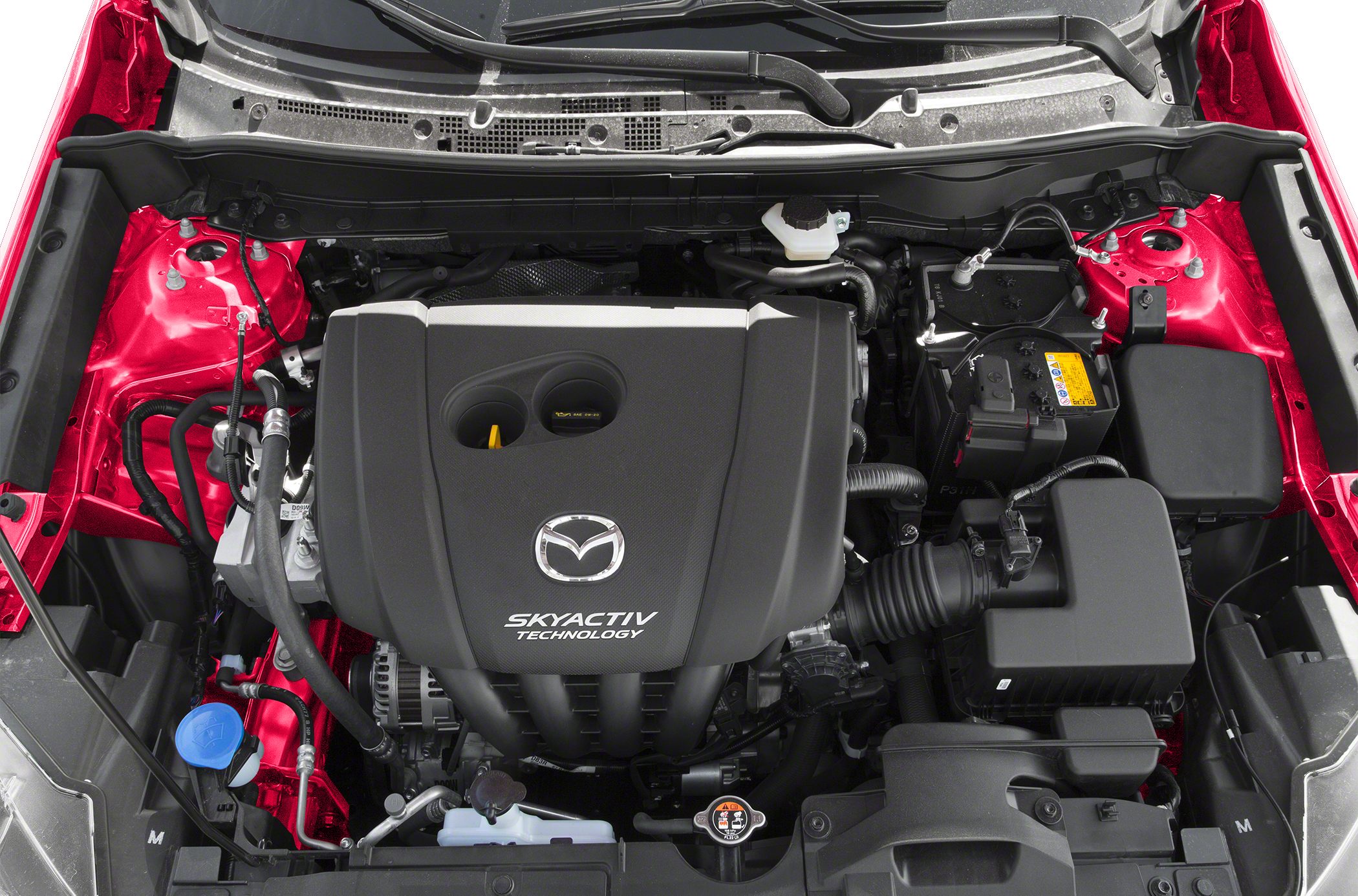 Mazda CX-3 engine bay featuring Skyactiv Technology cover and components
