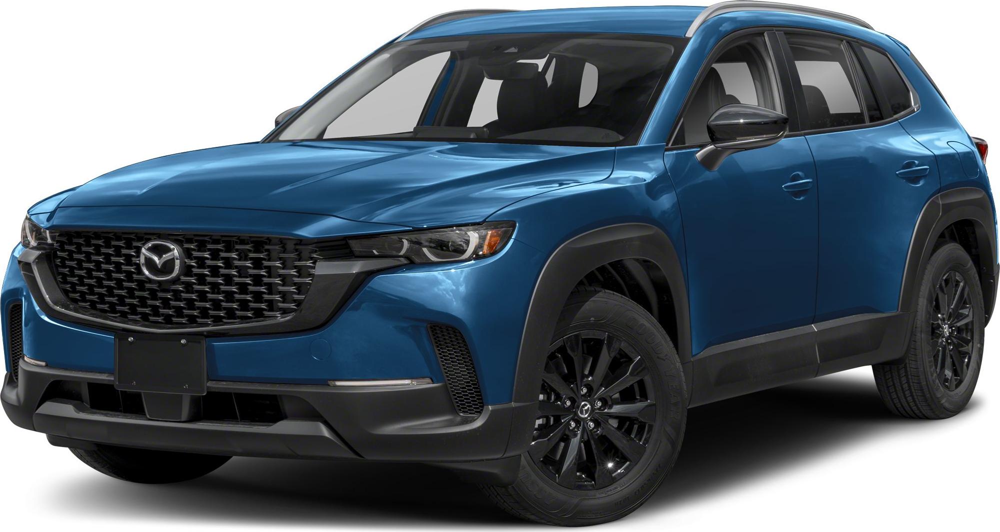 Blue SUV exterior with black grille and black alloy wheels